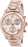 Michael Kors Runway Chronograph Rose Gold Dial Rose Gold Steel Strap Watch for Women - MK5430