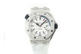 Audemars Piguet Royal Oak Offshore Diver White Dial White Rubber Strap Watch for Men - 15710ST.OO.A010CA.01