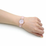 Coach Hayley Mother of Pearl Pink Dial Pink Leather Strap Watch for Women - 14503537