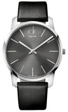 Calvin Klein City Black Dial Black Leather Strap Watch for Men - K2G21107