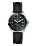 Tag Heuer Aquaracer Quartz Black Mother of Pearl Dial Black Textile Strap Watch for Women - WAY131M.FT6092