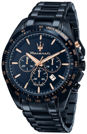 Maserati Traguardo Chronograph Blue Dial Blue Steel Strap Watch For Men - R8873612054