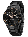 Maserati Competizione Black Dial Black Steel Strap Watch For Men - R8853100035