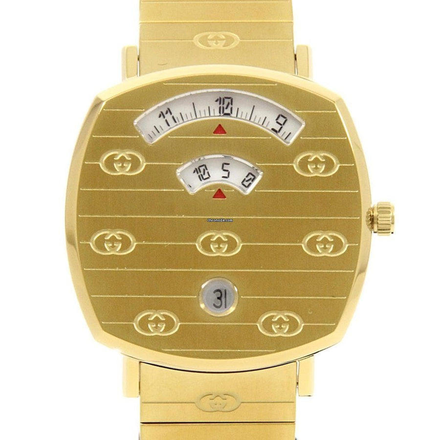 Gucci Grip Yellow Gold Dial Yellow Gold Steel Strap Unisex Watch -  YA157403
