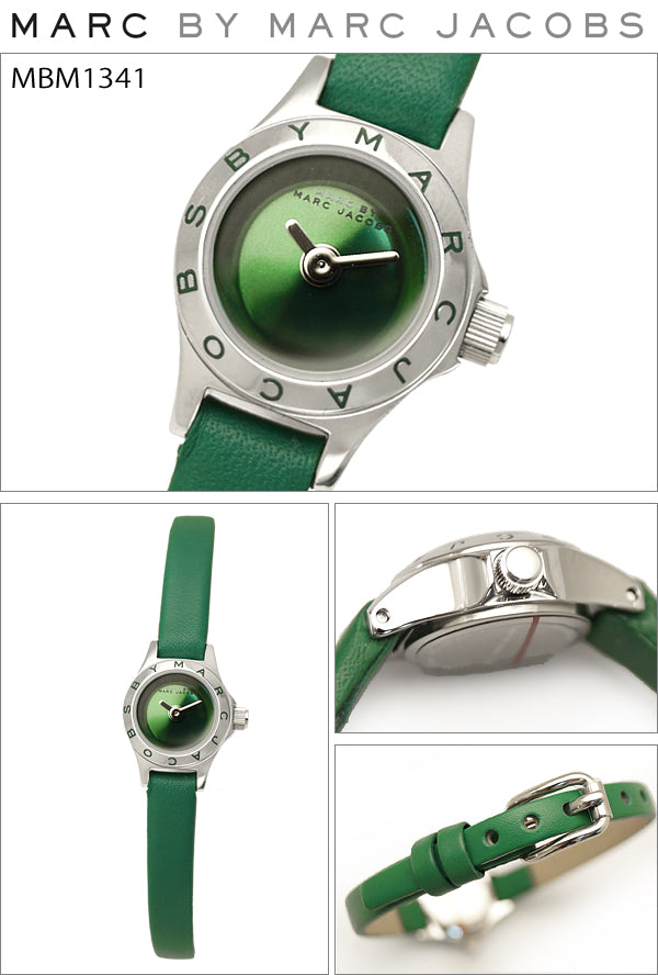 Marc Jacobs Blade Green Dial Green Leather Strap Watch for Women - MBM1341