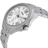 Fossil Cecile Chronograph Silver Dial Silver Steel Strap Watch for Women - AM4481