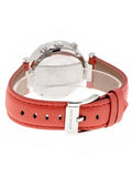 Michael Kors Parker Silver Dial Red Leather Strap Watch for Women - MK2278