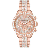 Michael Kors Layton Chronograph Rose Gold Dial Rose Gold Steel Strap Watch For Women - MK7285