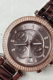 Michael Kors Parker Analog Quartz Brown Dial Brown Steel Strap Watch For Women - MK6378