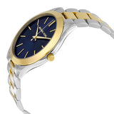 Michael Kors Slim Runway Blue Dial Two Tone Steel Strap Watch for Women - MK3479