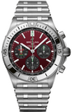 Breitling Chronomat B01 42 Six Nations Wales Red Dial Silver Steel Strap Watch for Men - AB0134A61K1A1