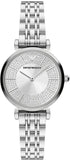 Emporio Armani Gianni T-Bar Quartz Silver Dial Silver Steel Strap Watch For Women - AR11445