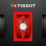 Tissot Lovely Round Mother of Pearl Dial Red Leather Strap Watch for Women - T140.009.16.111.00