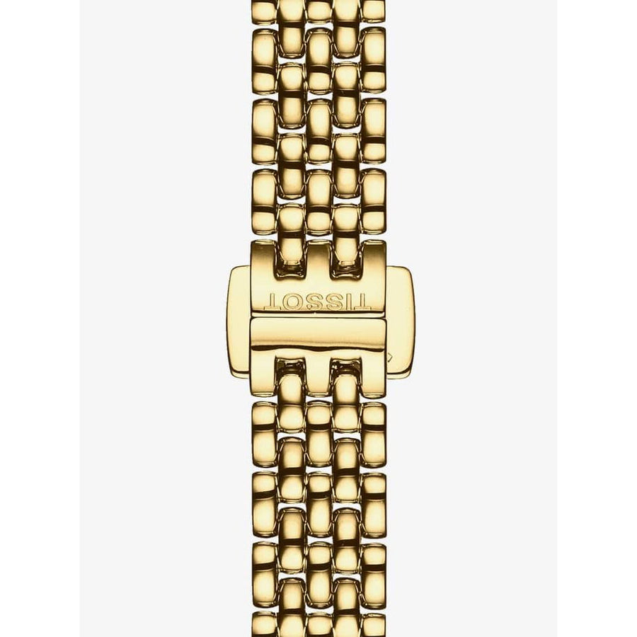 Tissot T Lady Lovely Silver Dial Gold Steel Strap Watch For Women - T058.009.33.031.00