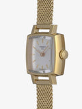 Tissot Lovely Square Silver Dial Gold Mesh Bracelet Watch For Women - T058.109.33.031.00