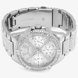 Guess Frontier Diamonds Silver Dial Silver Steel Strap Watch For Women - W1156L1