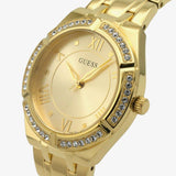 Guess Cosmo Diamonds Gold Dial Gold Steel Strap Watch For Women - GW0033L2