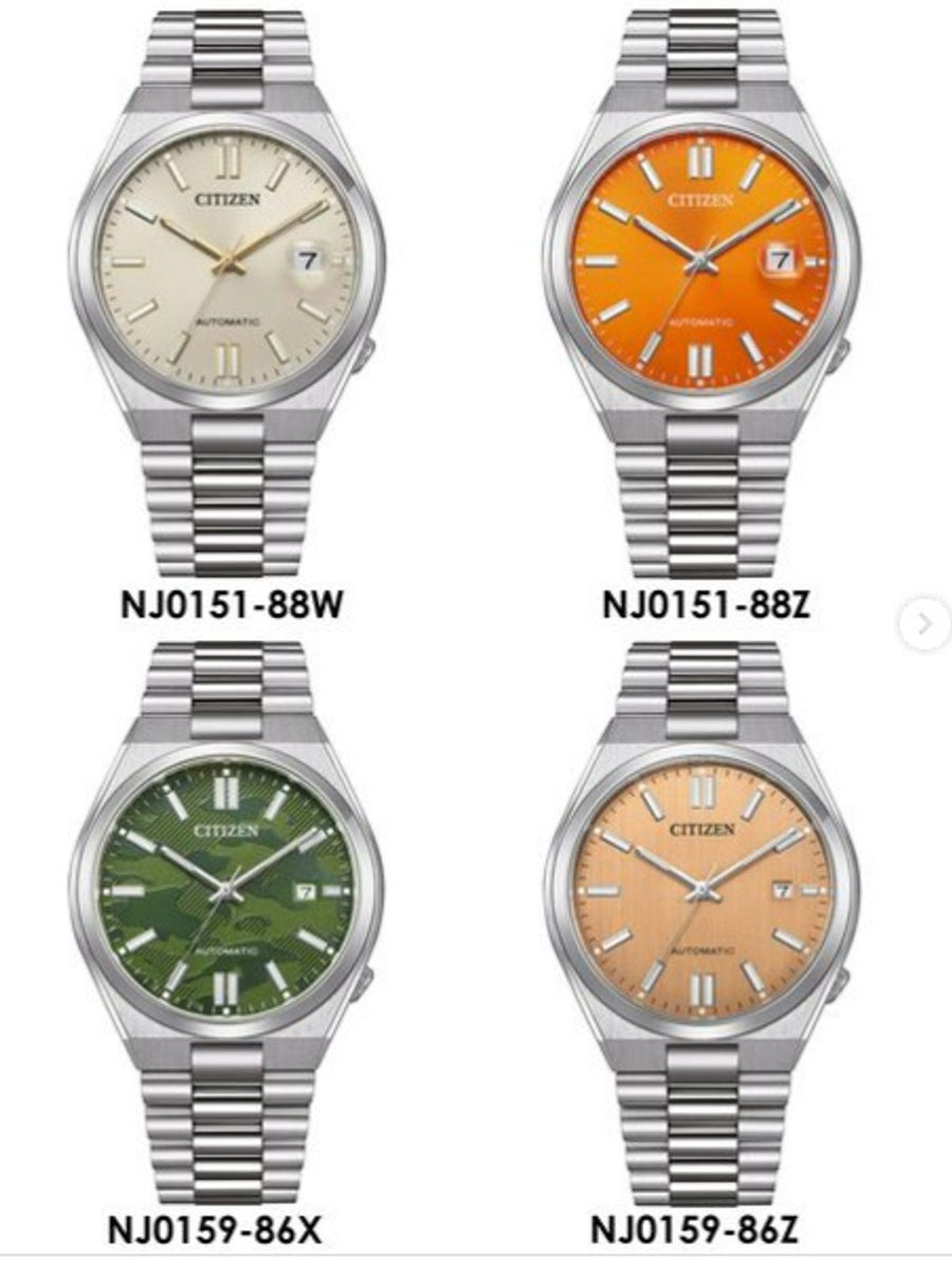 Citizen Tsuyosa Automatic Salmon Orange Dial Silver Steel Strap Watch For Men - NJ0159-86Z