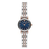 Emporio Armani Gianni T Bar Quartz Blue Dial Two Tone Steel Strap Watch For Women - AR11222