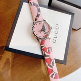 Gucci G Timeless Pink Dial Pink Leather Strap Watch For Women - YA1264083