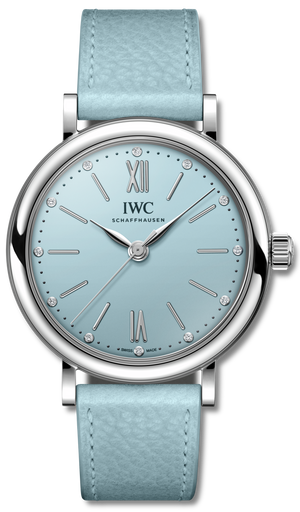 IWC Portofino Automatic Blue Dial Blue Leather Strap Watch for Women - IW357416