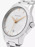 Gucci G Timeless Silver Dial Silver Steel Strap Unisex Watch - YA126442