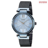 Guess Soho Diamonds Blue Dial Blue Mesh Bracelet Watch For Women - W0638L3