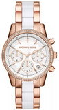 Michael Kors Ritz White Dial Two Tone Steel Strap Watch for Women - MK6324