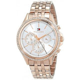 Tommy Hilfiger Ari Diamonds Silver Dial Rose Gold Steel Strap Watch for Women - 1781978