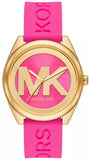 Michael Kors Janelle Quartz Pink Dial Pink Rubber Strap Watch For Women - MK7349