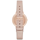 Emporio Armani Kappa Rose Gold & White Dial Beige Nude Leather Strap Watch For Women - AR2510