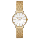 Michael Kors Pyper Quartz Mother of Pearl White Dial Gold Mesh Bracelet Watch For Women - MK4619