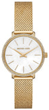 Michael Kors Pyper Quartz Mother of Pearl White Dial Gold Mesh Bracelet Watch For Women - MK4619