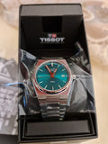 Tissot PRX Quartz Green Dial Steel Silver Steel Strap Watch for Men - T137.410.11.081.00