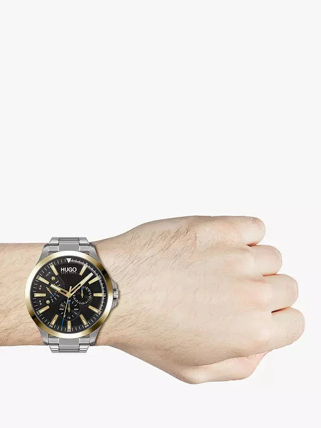 Hugo Boss Professional Black Dial Two Tone Steel Strap Watch for Men - 1513529