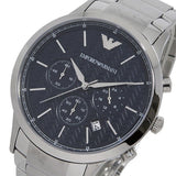 Emporio Armani Renato Chronograph Blue Dial Silver Steel Strap Watch For Men - AR2486