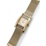 Guess Nouveau Diamonds Gold Dial Gold Mesh Bracelet Watch for Women - W0127L2