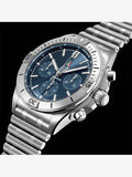 Breitling Chronomat B01 42 Frecce Tricolori Blue Dial Silver Steel Strap Watch for Men - AB01344A1C1A1