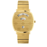 Gucci Grip Quartz Yellow Gold Dial Gold Steel Strap Unisex Watch - YA157409