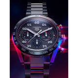 Tag Heuer Carrera Porsche Chronograph Grey Dial Silver Steel Strap Watch for Men - CBN2A1F.BA0643