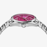 Tag Heuer Carrera Date Automatic 18K Pink Dial Silver Steel Strap Watch for Women - WBN2313.BA0001