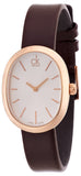 Calvin Klein Incentive White Dial Brown Leather Strap Watch for Women - K3P236G6