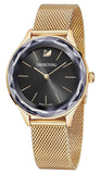 Swarovski Octea Nova Black Dial Rose Gold Mesh Bracelet Watch for Women - 5430424