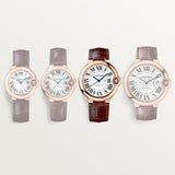 Cartier Ballon Bleu De Cartier White Dial Brown Leather Strap Watch for Women - WGBB0009