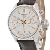 Tag Heuer Carrera Chronograph White Dial Brown Leather Strap Watch for Men - CBN2013.FC6483