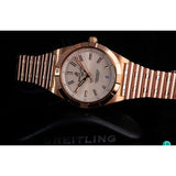 Breitling Chronomat 32 White Dial Rose Gold Steel Strap Watch for Women - R10380101A1R1