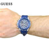 Guess Octane Chronograph Black Dial Blue Rubber Strap Watch For Men - W1047G2