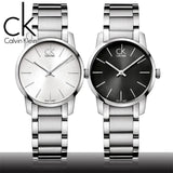 Calvin Klein City Grey Dial Silver Steel Strap Watch for Women - K2G23161