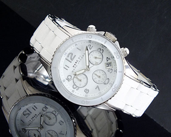 Marc Jacobs Rock White Dial White Silicone Strap Watch for Women - MBM2545