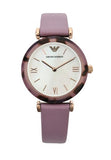 Emporio Armani Gianni Mother of Pearl Dial Purple Leather Strap Watch For Women - AR11003